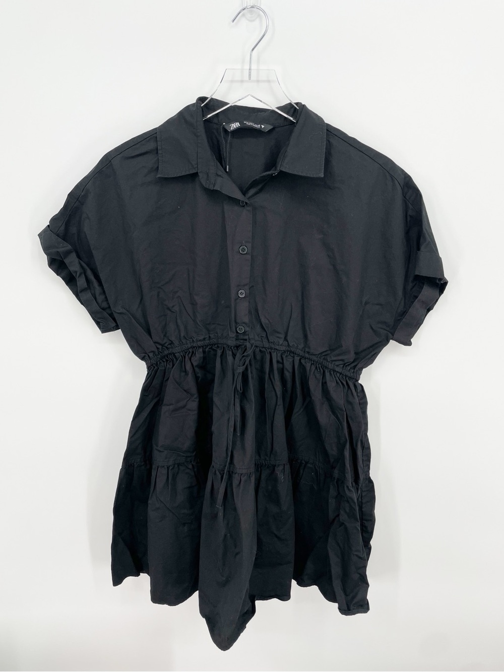 Zara Black Collared Mini Dress